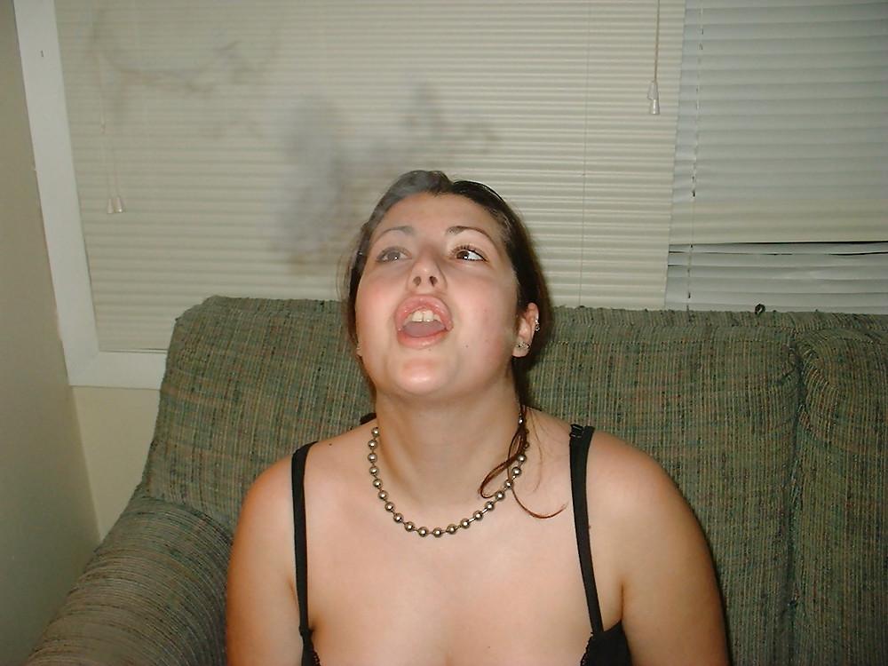 7P Hot chubby teen smoking weed
