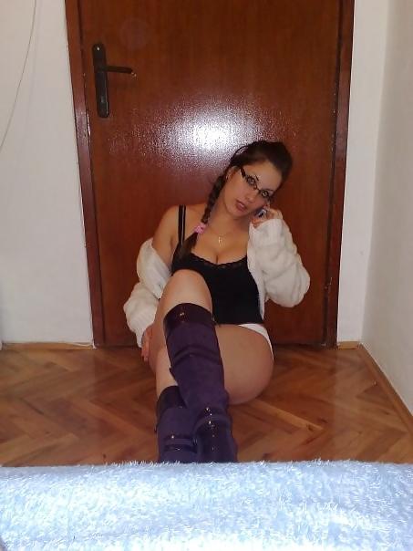 16P Serbian busty slut in glasses