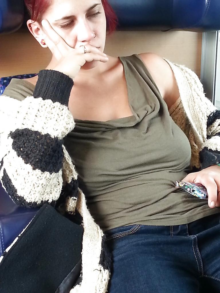 16P Titts on train