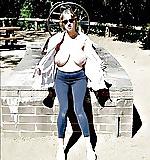 25P Bare breasts in public.