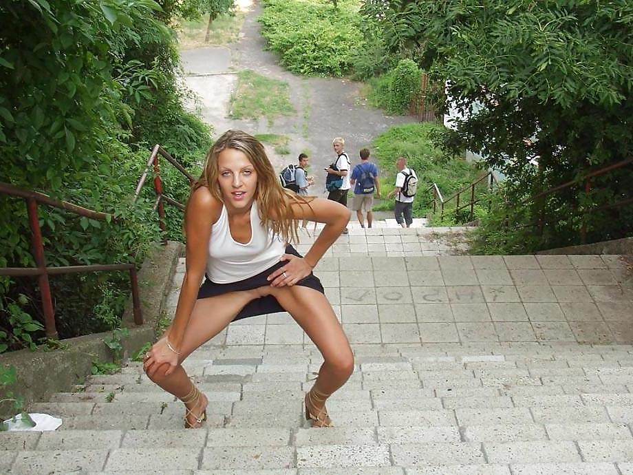 25P Hot girl posing in public