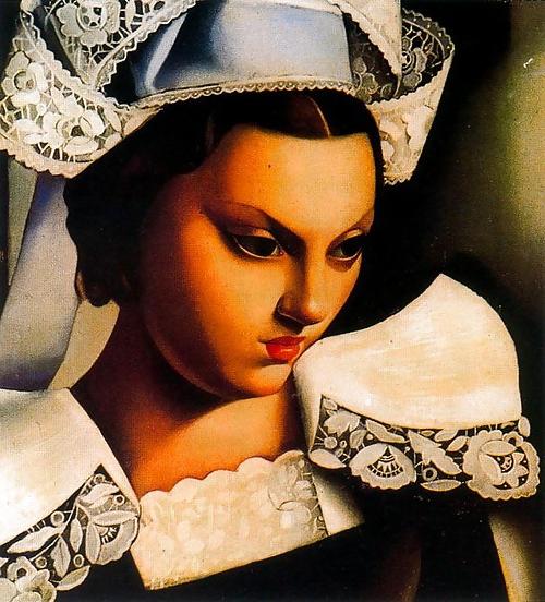 25P Erotic Art Deco Painting of Tamara de Lempicka