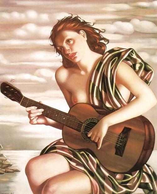 25P Erotic Art Deco Painting of Tamara de Lempicka