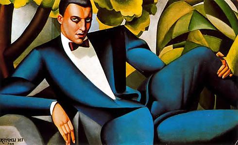 25P Erotic Art Deco Painting of Tamara de Lempicka