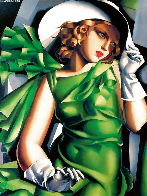 25P Erotic Art Deco Painting of Tamara de Lempicka