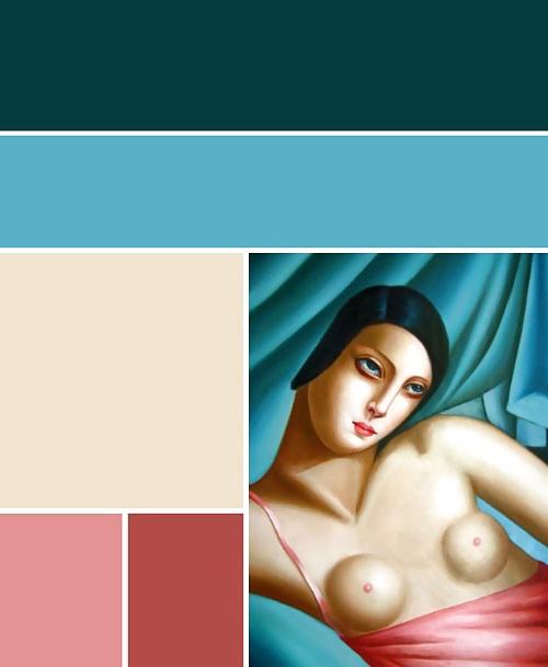 25P Erotic Art Deco Painting of Tamara de Lempicka