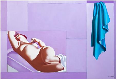 25P Erotic Art Deco Painting of Tamara de Lempicka