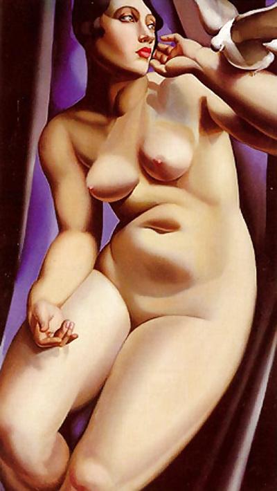 25P Erotic Art Deco Painting of Tamara de Lempicka