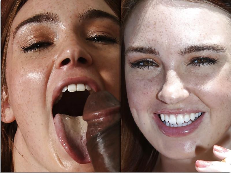 14P White beauties with bbc -- before and during...