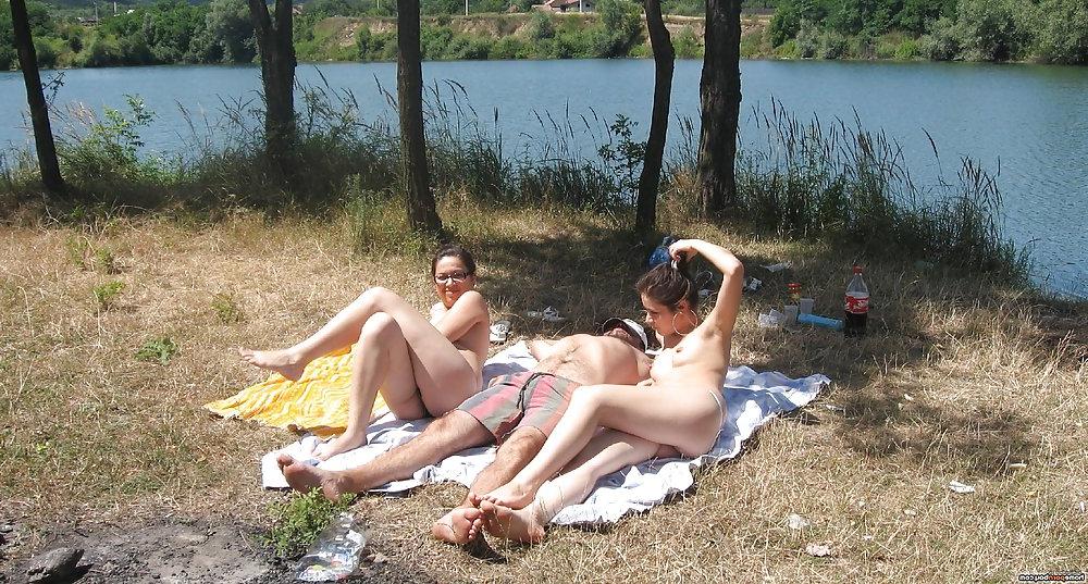 21P Real nudists sunbathing naked