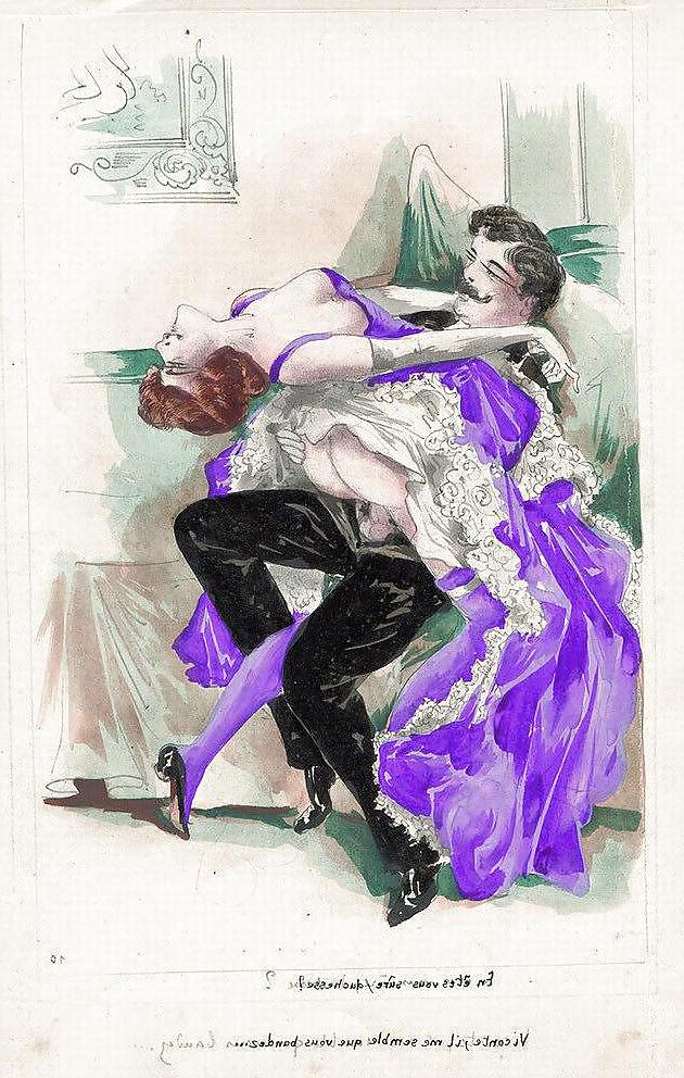 25P Painted EroPorn Art 126  - French Artist N.N. (12) c. 1910