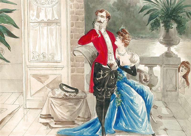 25P Painted EroPorn Art 126  - French Artist N.N. (12) c. 1910