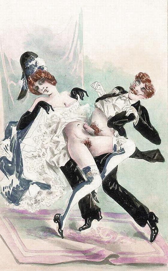 25P Painted EroPorn Art 126  - French Artist N.N. (12) c. 1910
