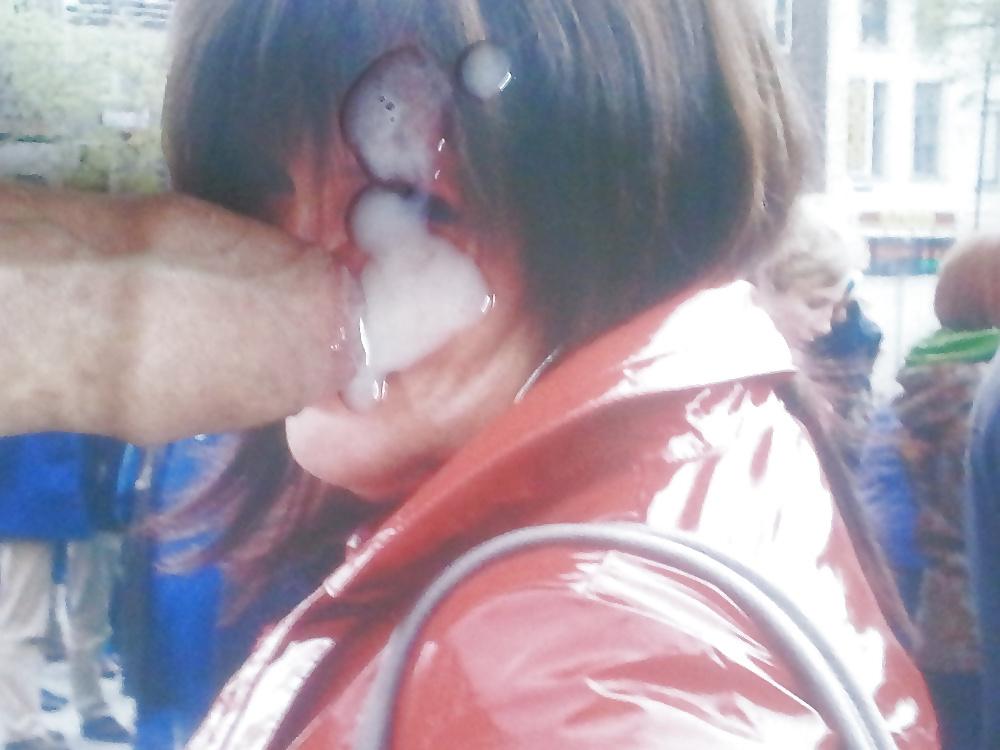 5P PETRA LOVE SPERM ON PVC PLASTIC OUTFITH
