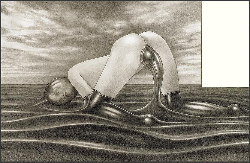 25P Bizarre B&W Latex Art