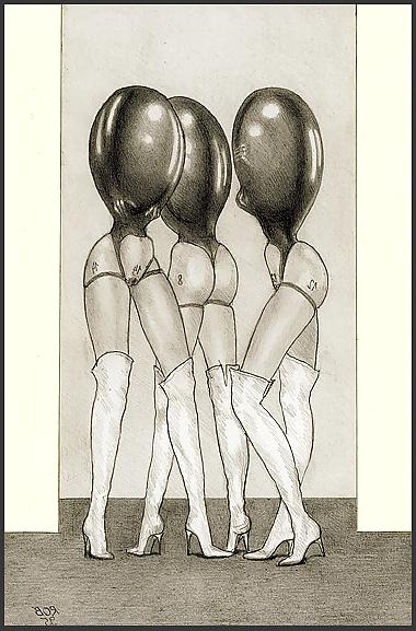 25P Bizarre B&W Latex Art