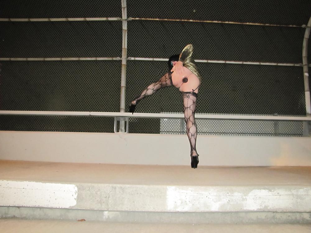20P Me crossdressed in lingerie, stockings, high heels in public