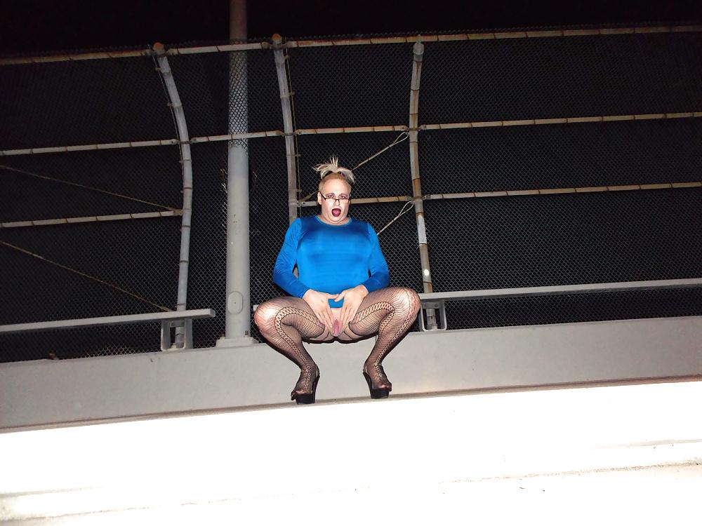20P Me crossdressed in lingerie, stockings, high heels in public