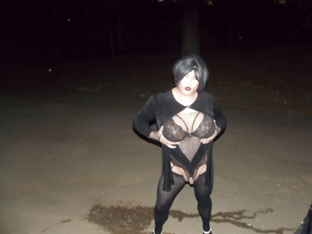 20P Me crossdressed in lingerie, stockings, high heels in public