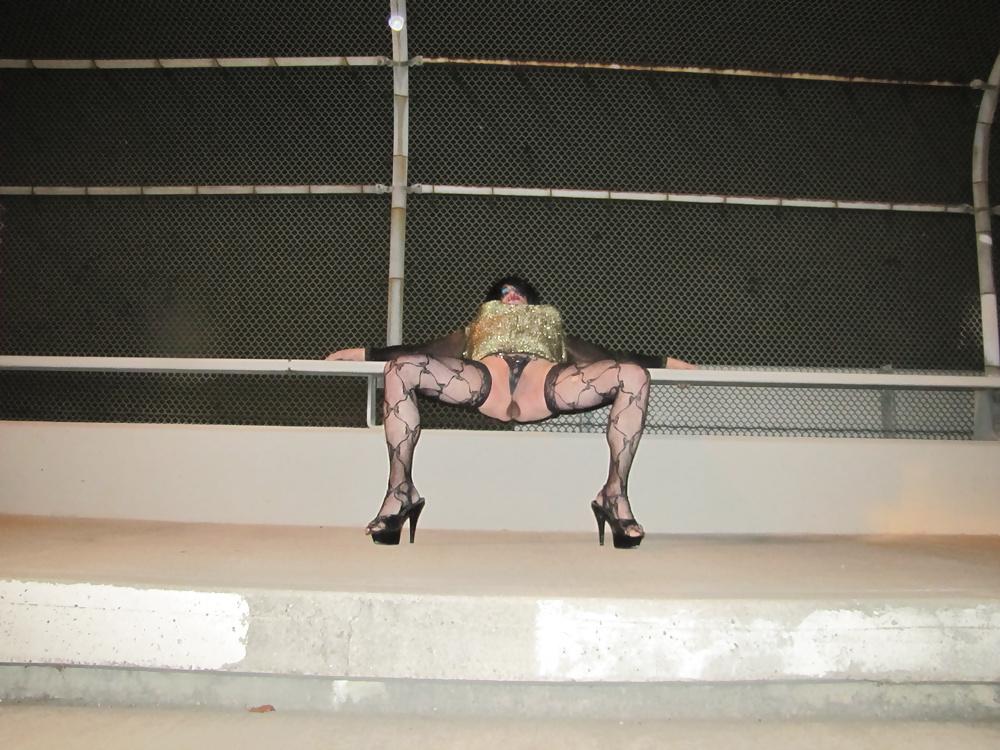20P Me crossdressed in lingerie, stockings, high heels in public