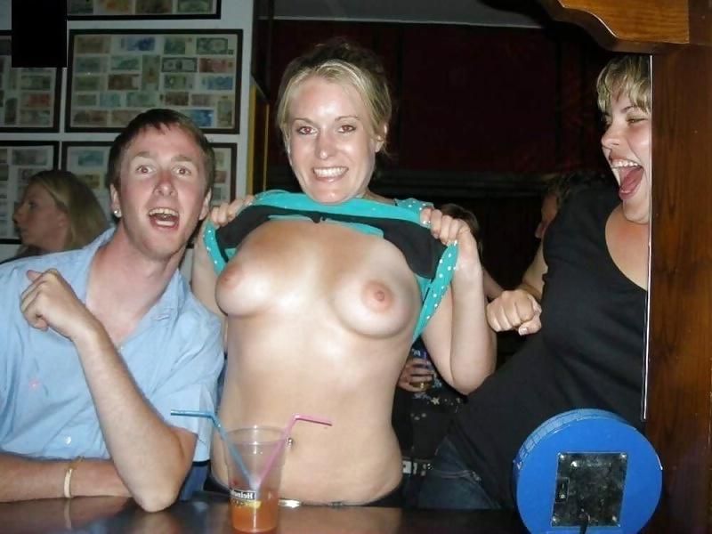 7P A girls flashing boobs in public collection