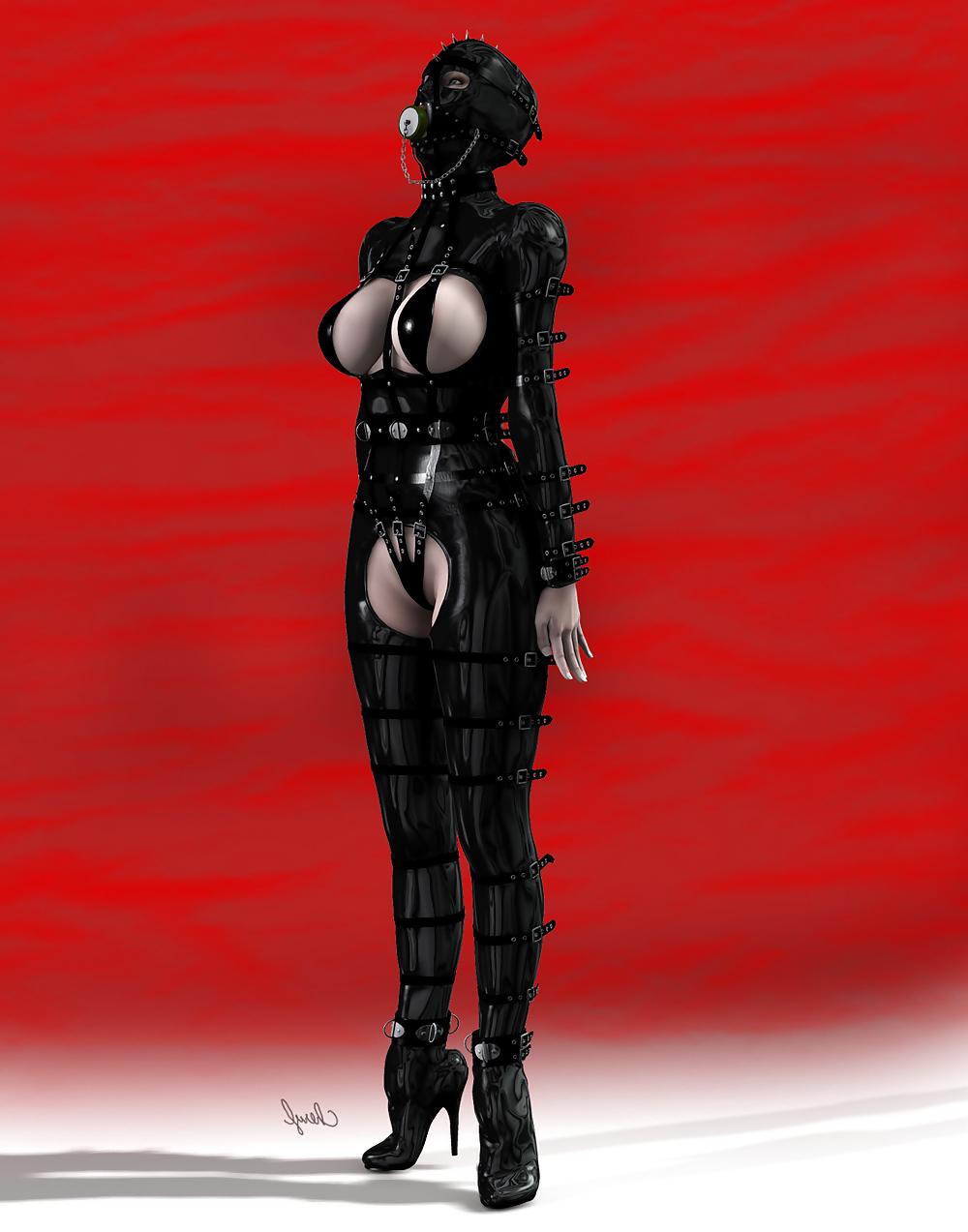 25P 3D Bondage Latex Art