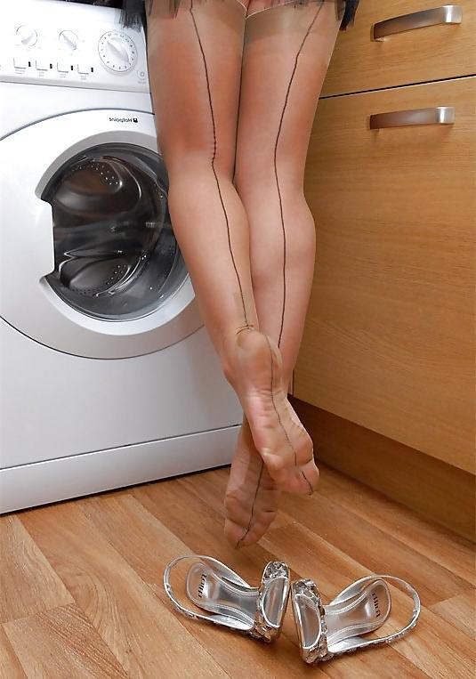 8P British babe cate seamed stockings