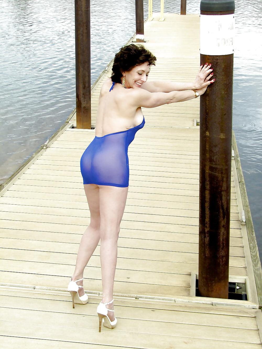 20P Females wearing seethrough clothing in public.