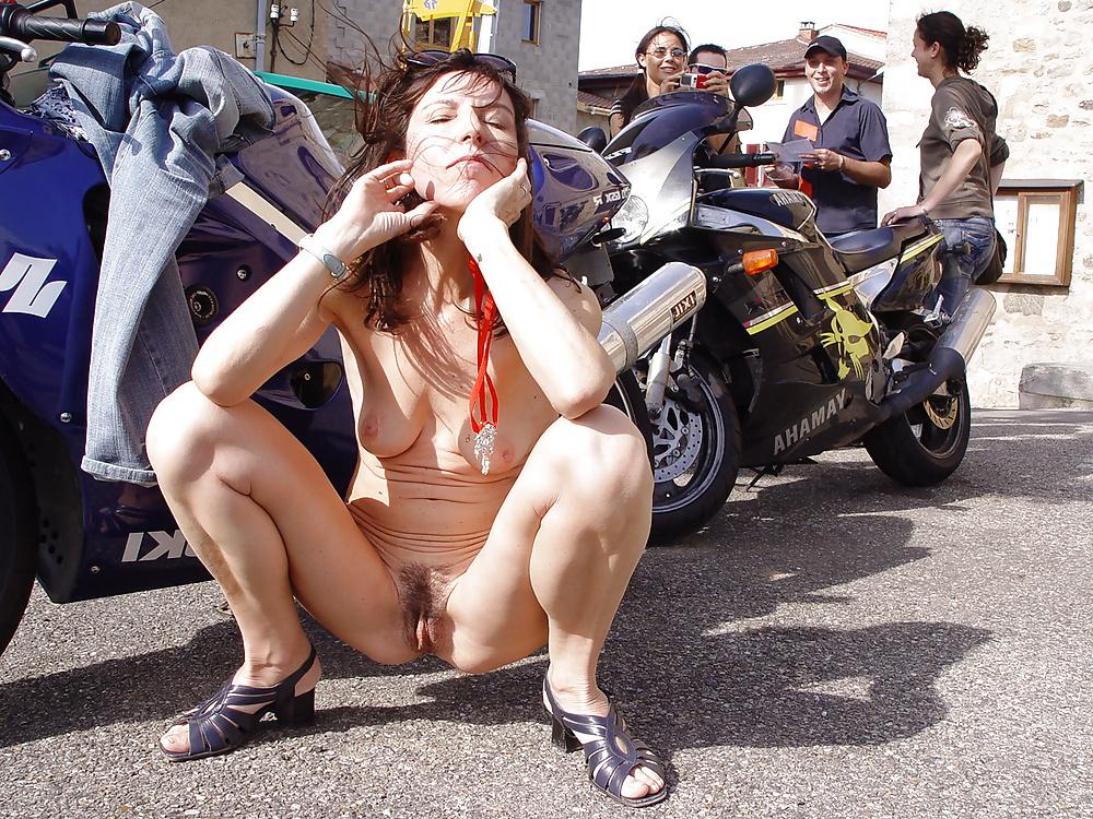8P Nude in public, bikers experiment