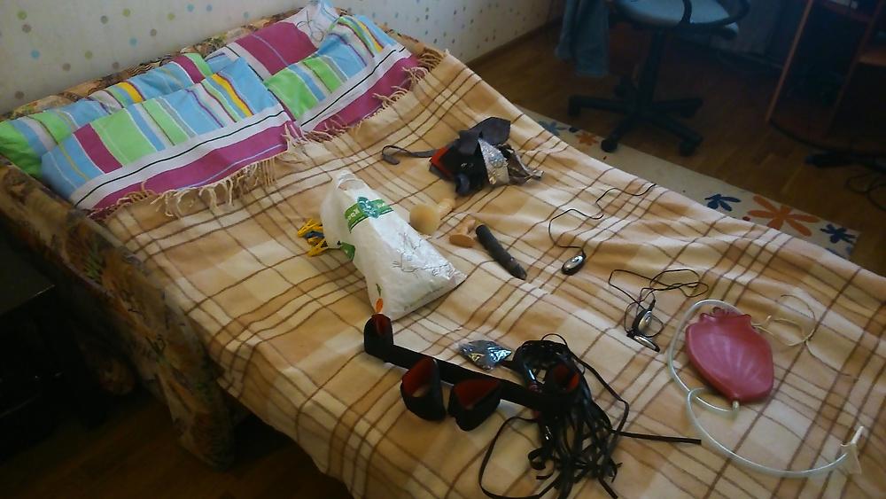 16P Electro toys and clamp torture for slave Katya