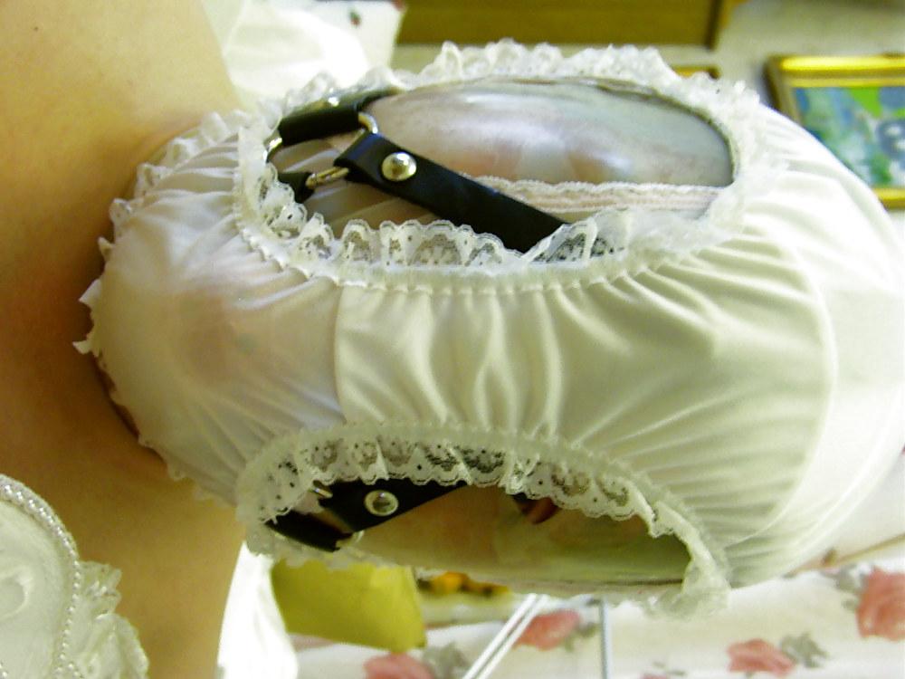 13P Sissy bride panty rubberhood fetish