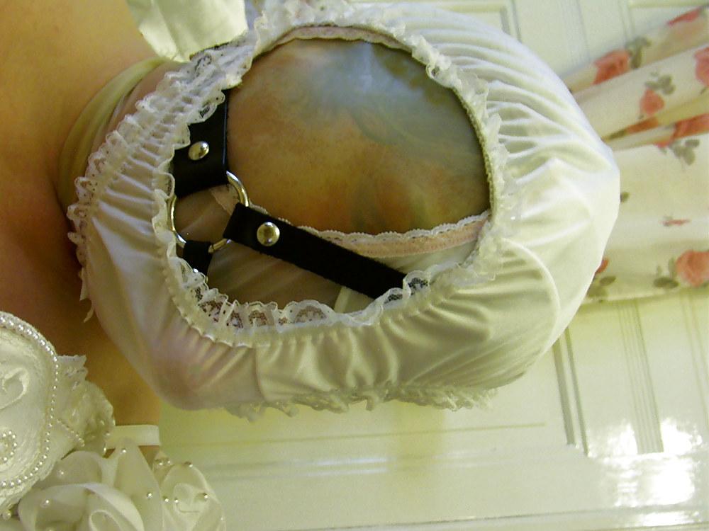 13P Sissy bride panty rubberhood fetish