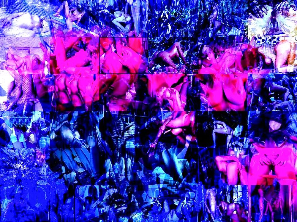 18P Mosaik Blumen Ass Cocks Tits Art
