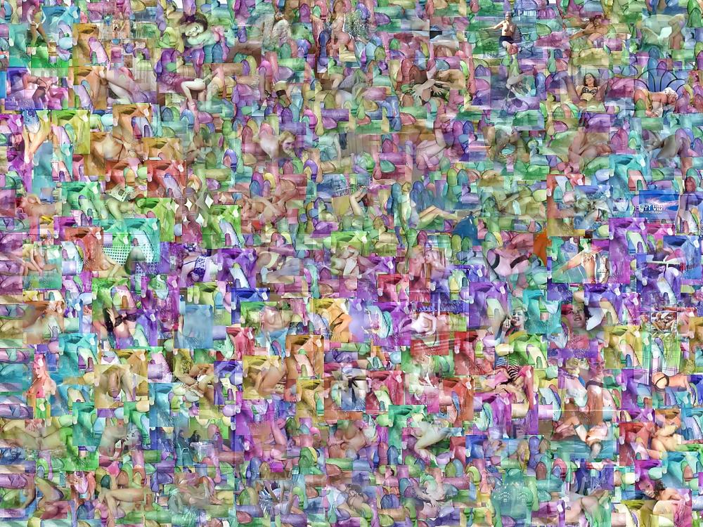 18P Mosaik Blumen Ass Cocks Tits Art