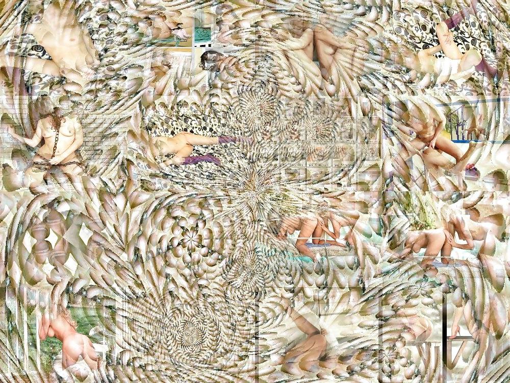 18P Mosaik Blumen Ass Cocks Tits Art
