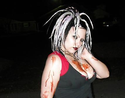 17P Chubby Suicide Girl smokes and teases