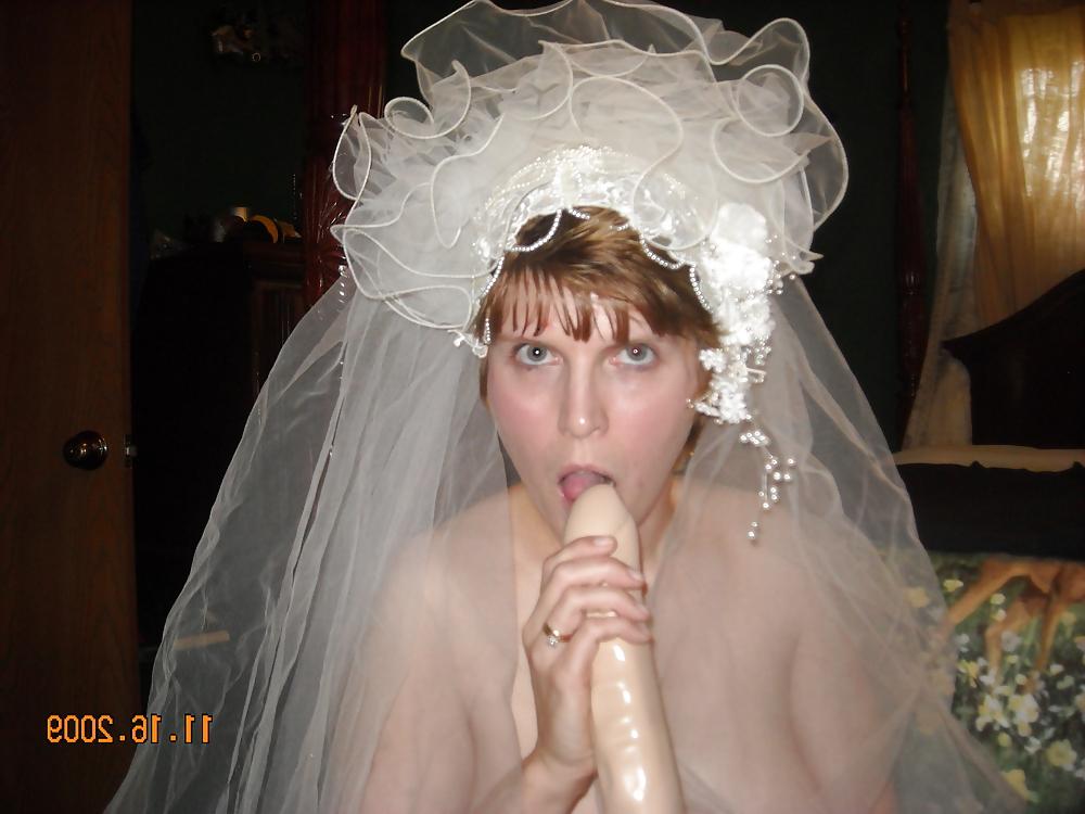 20P Busty MILF bride fucks a double ender