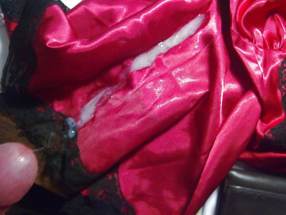 22P Cum Satin Chemise jizz - Awaiting blasting...