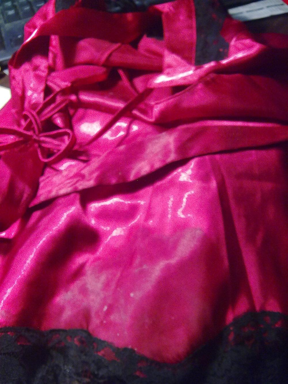 22P Cum Satin Chemise jizz - Awaiting blasting...