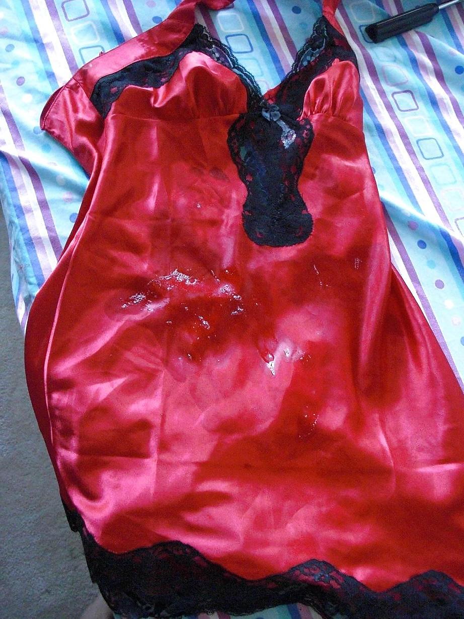 22P Cum Satin Chemise jizz - Awaiting blasting...