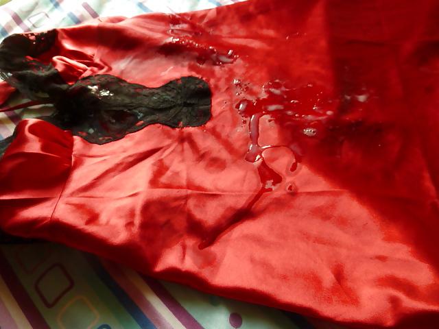 22P Cum Satin Chemise jizz - Awaiting blasting...