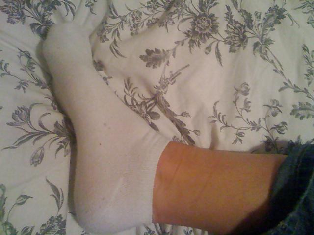 25P My ex feet pussy and white ankle socks