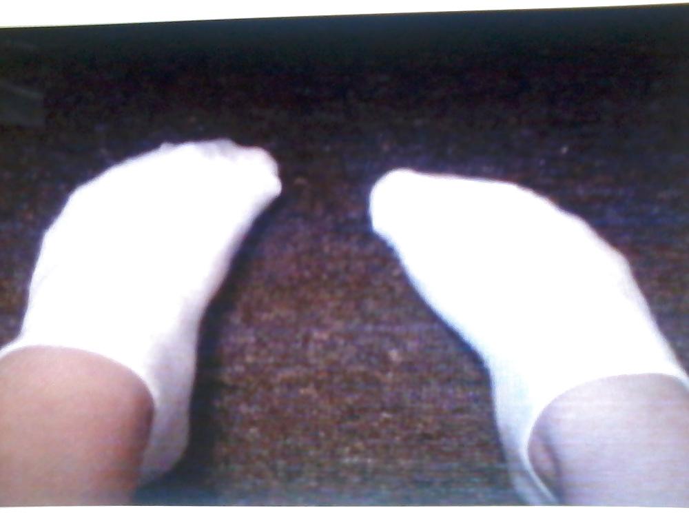 25P My ex feet pussy and white ankle socks