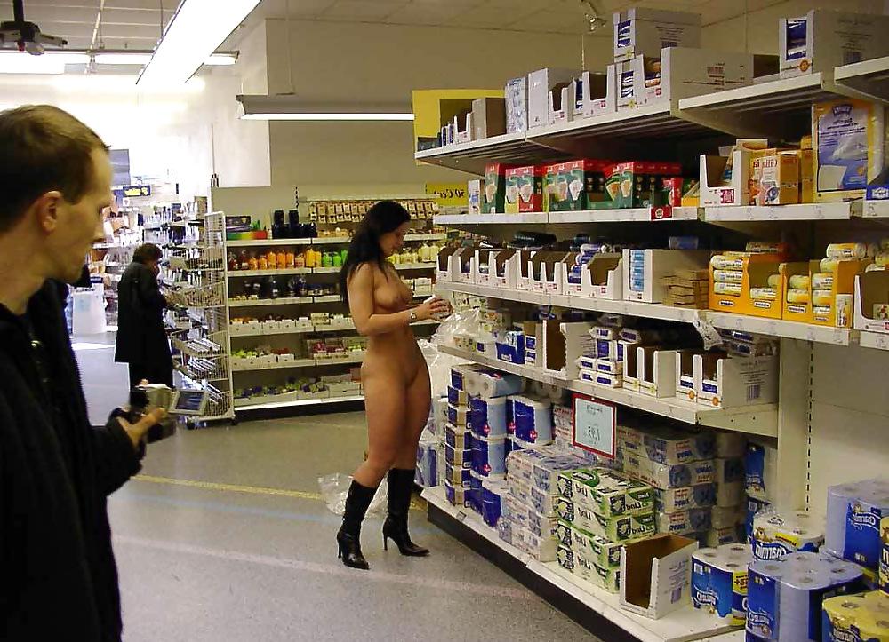 25P Beautiful girls nude in public in a shop