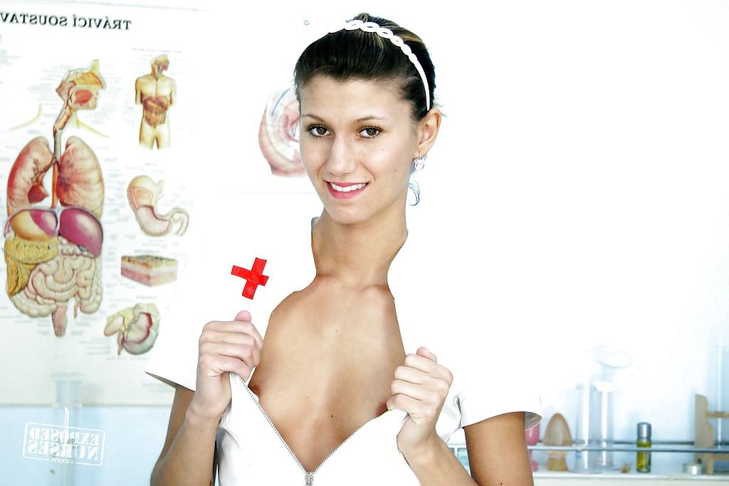 16P Uniformed bitch Amanda Vamp is showing off in an nurse outfit