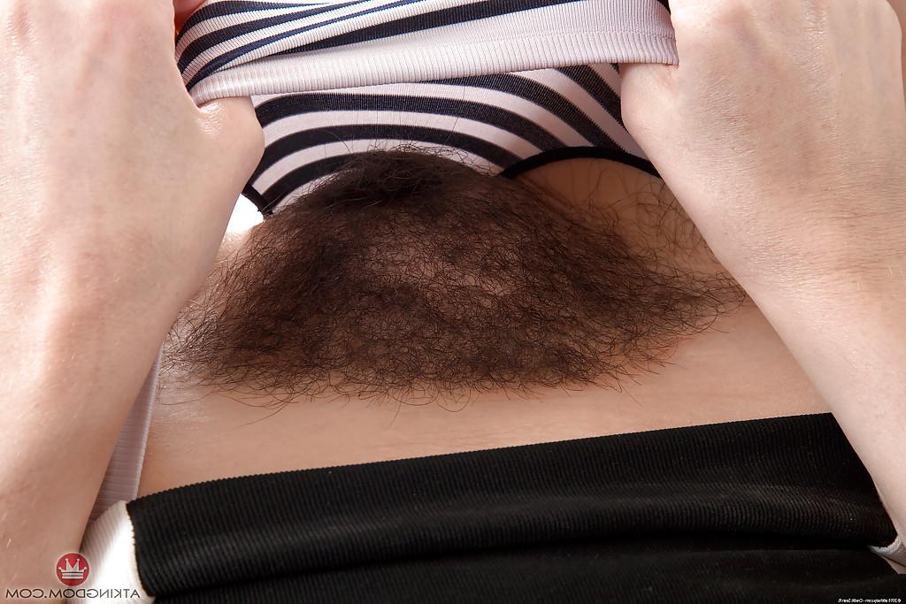 16P Leggy mature solo girl spreading hairy snatch after panty removal