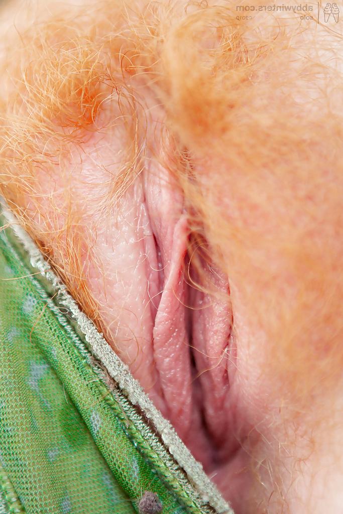 16P Redhead punk chick Isadora fondles all natural boobs and fingers hairy twat
