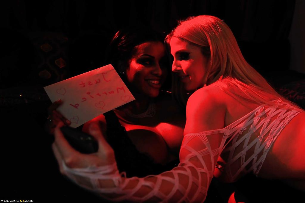 16P Horny strippers Christie Stevens and Mary Jean getting kinky together