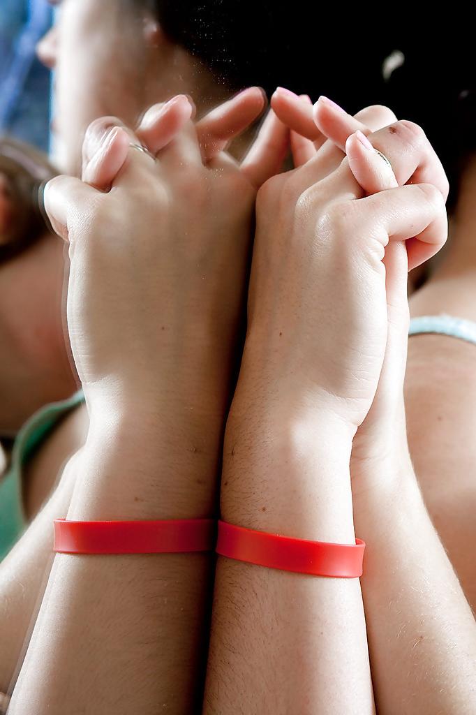 16P Teen lesbians Caitlin K and Giselle kiss and remove each others panties