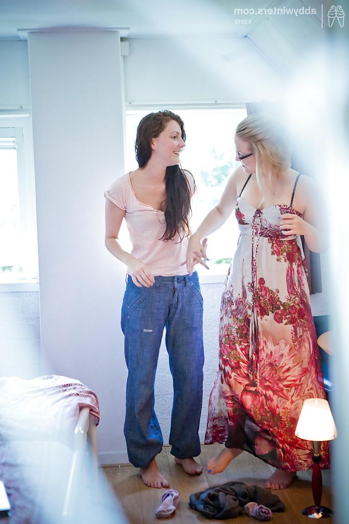 16P Sneaky voyeur catches young girls Gina J and Kylie getting dressed